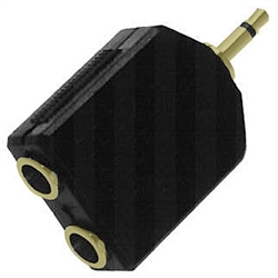 Calrad 35-584G Gold Dual 1/4" Jacks to 3.5mm Mono Plug