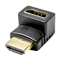 HDMI Female to Male right angle adapter, Up 90 degrees, Gold contacts | Calrad Electronics 35-714