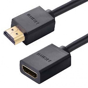 4K Slim HDMI Type A Male to HDMI Type A Female High Speed Video Cable, 1 foot long | 35-734-1 Calrad Electronics