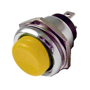 Heavy Duty Push Button Switch, Yellow, SPST momentary, push to make | 40-629-YL Calrad Electronics
