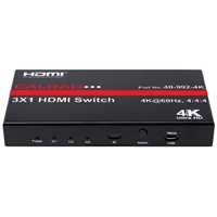 40-992-4K Calrad Electronics HDMI Switcher, 3 x 1, 4K@60Hz, 4:4:4, with IR Remote Control