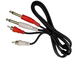 Calrad Electronics 55-1026 6' Dual RCA Plug to Dual 1/4" Plug