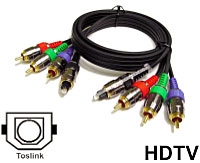 Calrad Electronics 55-506-3 3 Meter Component Video and 2.2mm Toslink Fiber-Optic Cable