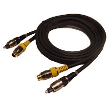 Calrad Electronics 55-508-3 6mm Molded SVHS and 5mm Toslink Fiber-Optic Cable 3 meters
