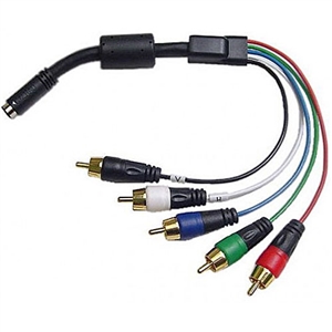 Pigtail Adapter Cable, 5 RCA Males to 8 Pin Female Mini Din for Easy VGA Cable Install, 1 Ft. Long | 55-614-EI-RCAPP Calrad Electronics