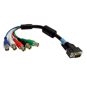 Calrad Electronics 55-621-10 Shielded HDTV DB15HD Male to 5 BNC Females RGB/HV Cable 10 ft. long