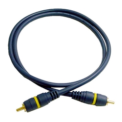 Calrad Electronics 55-710-12 6mm Single Molded RCA male to male. Triple shield, high resolution cable. 12 ft. long. Gold RCA plugs.