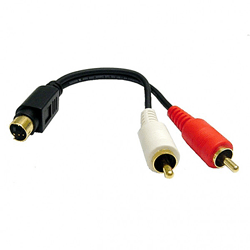 Calrad Electronics 55-741G-6 inch Single SVHS 4 Pin Plug to 2 RCA Gold Plugs 6 inches Long