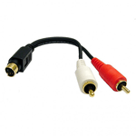 Calrad Electronics 55-741G-6 Single SVHS 4 Pin Plug to 2 RCA Plugs 6' Long