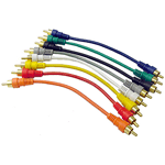 Calrad Electronics 55-750G RCA Multi Colored Shielded Patch Cable <b>Kit</b> Gold Plated 6" Long