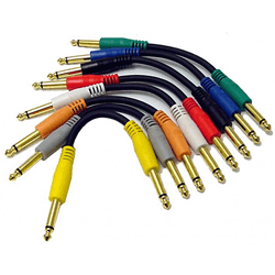 Calrad Electronics 55-764G 1/4" to 1/4" Male Plugs Multi Colored Patch Cable Kit Gold Plated 3' Long