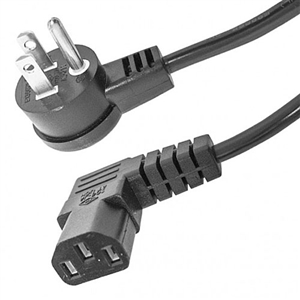 Computer Power Cable, Right Angle 3 Prong Male to Right Angle IEC Female, AC, 18AWG, 1.5 ft. Long | 55-782RT-RT-1.5 Calrad Electronics