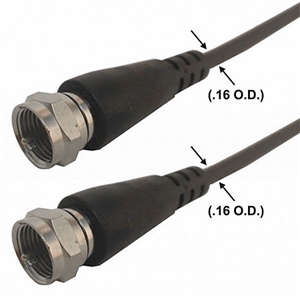 QAM RF Coax Cable, 3 ft. F Male to F Male Miniature ( .16"O.D.) | 55-799-3 Calrad Electronics