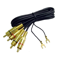 Calrad Electronics 55-800G 3' Dual RCA Plugs Each End Gold w/ Trigger