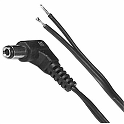 Calrad Electronics 55-839-RT 2.5mm Black Coax RA Plug to Stripped and Tinned Leads 6'  Long