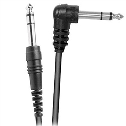 Calrad Electronics 55-852RT 3 Conductor 1/4" Stereo Plug to 1/4" Right Angle Stereo Plug 3' Long