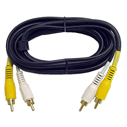 Calrad Electronics 55-863B-12 Video Dubbing Cable w/ Molded Gold RCA Male Plugs 12' Long