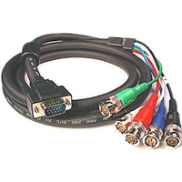 Calrad Electronics 55-866-1 HDTV Shielded Video/Computer Cable DB15HD to 5 BNC cable 1 ft. long