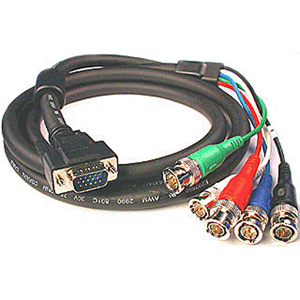 Calrad Electronics 55-866-15 HDTV Shielded Video/Computer Cable DB15HD to 5 BNC cable 15 ft. long