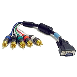 Calrad Electronics 55-866-RCA-50 HDTV Shielded Video/Computer Cable DB15HD to 5 RCA cable 50 ft. long