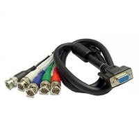 Calrad Electronics 55-866F-10 HDTV Shielded Video/Computer Cable DB15HD Female to 5 BNC Males cable 10 ft. long
