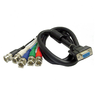 Calrad Electronics 55-866F-12 HDTV Shielded Video/Computer Cable DB15HD Female to 5 BNC Males cable 12 ft. long