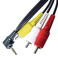 Calrad Electronics 55-867B-3 3.5mm Right angle to 3 RCA (Camcorder) 3' Long