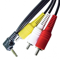 Calrad Electronics 55-867B-6 3.5mm Right angle to 3 RCA (Camcorder) 6' Long