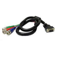 Calrad 55-873-BNC-12 15 Pin High Density HDTV Male to 3 BNC Plugs Cable 12 ft.