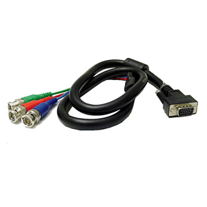 Calrad 55-873-BNC-20 15 Pin High Density HDTV Male to 3 BNC Plugs Cable 20 ft.