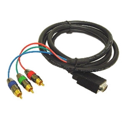 Calrad 55-873-RCA-3 RGB Video Cable w/ HD15 Male to 3 RCA Males 3ft