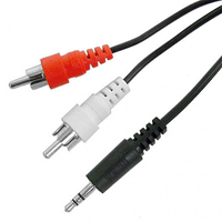 Calrad Electronics 55-899-12 Stereo Mini Y Adapter Cable - 3.5mm stereo plug to 2 molded RCA plugs 12' Long
