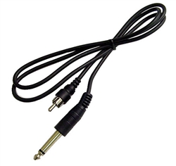 Calrad Electronics 55-978 Adapter Cable w/ RCA Male Plug to Inline 1/4" Mono Plug 10' Long