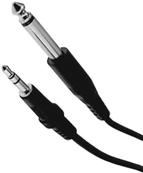 Calrad Electronics 55-936-3 Extension Cable w/ 3.5mm Stereo Plug to 1/4" Mono Plug 3' Long