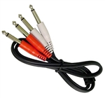 Calrad Electronics 55-974-10 Shielded Audio Cable w/ Dual 1/4" Mono Plugs Each End 10' Long