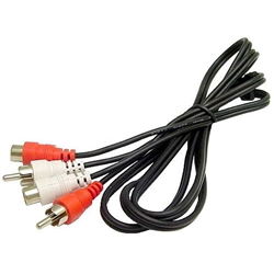 Calrad Electronics 55-988-6 Stereo Cable w/ (2)  RCA Male Plugs to (2) RCA Female Jacks 6' Long