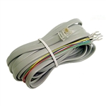 Calrad 70-430 Straight Modular Line Cord Plug to Spade End 6 Wire 7' Long Silver