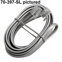 Calrad 70-397-W 25' Modular Line Cord 4 Wire Plugs Each End White