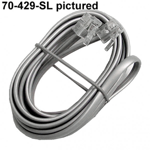 Calrad 70-429-W Straight Modular Line Cord Plugs on Each End 4 Wire 14' Long White