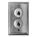 Calrad 70-536 Solid Oak Wall Plate 4 Wire Double Jack