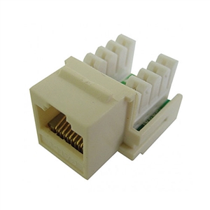 72-102-AL-E90 Calrad Keystone Jack, CAT5e RJ45 Connector UL 350 MHz Type 90 degree - Almond