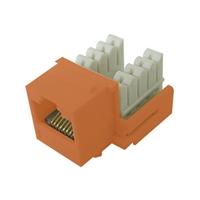 72-102-OR-E90 Calrad Keystone Jack, CAT5e RJ45 Connector UL 350 MHz Type 90 degree - Orange