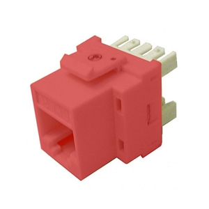 72-102-RD-E Calrad Keystone Jack, CAT5e RJ45 Connector UL 350 MHz - Red