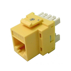 72-102-YL-E Calrad Keystone Jack, CAT5e RJ45 Connector UL 350 MHz - Yellow