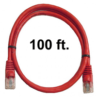72-110-100-RD Calrad Ethernet Cable, CAT5e RJ45 350 MHz Snagless Red, 100 Ft. Long | Calrad Electronics
