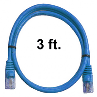 72-110-3-BU Calrad Ethernet Cable, CAT5e RJ45 350 MHz Snagless Blue, 3 Ft. Long | Calrad Electronics