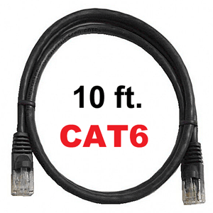 72-111-10-BK Calrad Ethernet Patch Cable, CAT-6 RJ45 Snagless Black, 10 Ft. Long | Calrad Electronics
