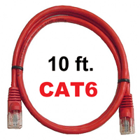72-111-10-RD Calrad Ethernet Patch Cable, CAT-6 RJ45 Snagless Red, 10 Ft. Long | Calrad Electronics