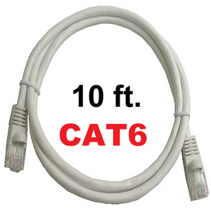 72-111-10-WH Calrad Ethernet Patch Cable, CAT-6 RJ45 Snagless White, 10 Ft. Long | Calrad Electronics