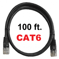 72-111-100-BK Calrad Ethernet Patch Cable, CAT-6 RJ45 Snagless Black, 100 Ft. Long | Calrad Electronics